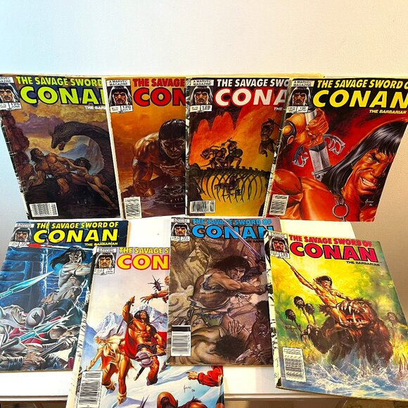 Set of 8 Vintage Conan the Barbarian Comics (125,126,128,130,131,132,133,135) - Picture 1 of 9